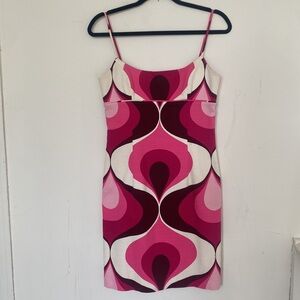 Milly retro print mini dress